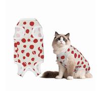 Mosytuky Abstract Red Polka Dot Print Dog Surgery Recovery Suit After Spay, Highly-Stretchy Dog Onesie,Dog Onesie Protect Surgical Wound-X-Large