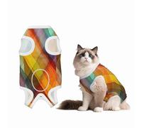 Mosytuky Abstract Watercolors Tartan Print Dog Surgery Recovery Suit After Spay, Highly-Stretchy Dog Onesie,Dog Onesie Protect Surgical Wound-Medium