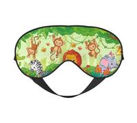 Mosytuky African Animals in The Jungle Print Sleep Eye Mask Blindfold with Elastic Strap Headband, Soft Eye Cover Eyeshade for Night Sleeping, Travel