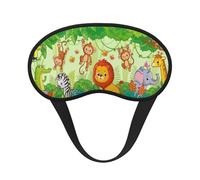 Mosytuky African Animals in The Jungle Print Sleep Mask for Back and Side Sleeper for Sleeping,Zero Eye Pressure Night Blindfold Ultralight Travel Nap Eye Cover