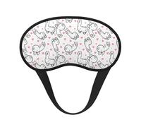 Mosytuky Alpacas and Hearts Print Sleep Mask for Back and Side Sleeper for Sleeping,Zero Eye Pressure Night Blindfold Ultralight Travel Nap Eye Cover