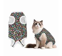 Mosytuky Alphabet Print Dog Surgery Recovery Suit After Spay, Highly-Stretchy Dog Onesie,Dog Onesie Protect Surgical Wound-Medium