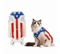 Mosytuky America Flags2 Print Dog Surgery Recovery Suit After Spay, Highly-Stretchy Dog Onesie,Dog Onesie Protect Surgical Wound-Medium