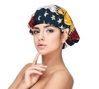 Mosytuky American Bald Eagle Print Silky Satin Bonnet For Sleeping,Hair Bonnet For Women And Men,Adjustable Sleep Bonnet For Curly Hair