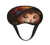 Mosytuky Animal Cat Print Sleep Mask for Back and Side Sleeper for Sleeping,Zero Eye Pressure Night Blindfold Ultralight Travel Nap Eye Cover