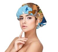 Mosytuky Animals On Noah'S Ark Floating Print Silky Satin Bonnet For Sleeping,Hair Bonnet For Women And Men,Adjustable Sleep Bonnet For Curly Hair