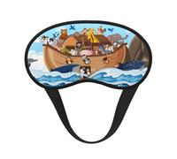 Mosytuky Animals On Noah's Ark Floating Print Sleep Mask for Back and Side Sleeper for Sleeping,Zero Eye Pressure Night Blindfold Ultralight Travel Nap Eye Cover