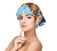 Mosytuky Animals On Noah'S Ark Print Silky Satin Bonnet For Sleeping,Hair Bonnet For Women And Men,Adjustable Sleep Bonnet For Curly Hair