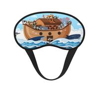 Mosytuky Animals On Noah's Ark Print Sleep Mask for Back and Side Sleeper for Sleeping,Zero Eye Pressure Night Blindfold Ultralight Travel Nap Eye Cover