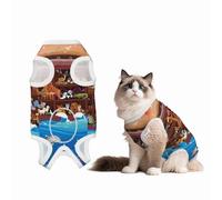 Mosytuky Animals On Noah's Ark2 Print Dog Surgery Recovery Suit After Spay, Highly-Stretchy Dog Onesie,Dog Onesie Protect Surgical Wound-Large