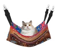 Mosytuky Animals On Noah's Ark2 Print Pet Hammock for Cage Reversible Cat Hanging Hammock Bed for Kitten Puppy Cats Small Dogs Rabbits Small Animals