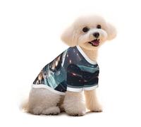 Mosytuky Astronaut Helmet Reflections Print Breathable Dog Shirts for Large Dogs-Stretchy T-Shirts,Soft Mesh Lightweight Quick Dry Sweatshirt-Medium
