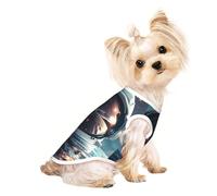 Mosytuky Astronaut Helmet Reflections Print Dog Shirts Pet Clothes,Puppy Vest T-Shirt Sleeveless Costumes,Doggy Apparel Outfits for Small Extra Small Medium Dogs and Cats-(Medium)