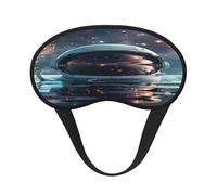 Mosytuky Astronaut Helmet Reflections Print Sleep Mask for Back and Side Sleeper for Sleeping,Zero Eye Pressure Night Blindfold Ultralight Travel Nap Eye Cover