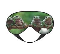 Mosytuky Australian White Tree Frog Sitting On Branch Print Sleep Eye Mask Blindfold with Elastic Strap Headband, Soft Eye Cover Eyeshade for Night Sleeping, Travel