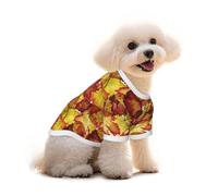 Mosytuky Autumn Mosaic Maple Leaves Print Breathable Dog Shirts for Large Dogs-Stretchy T-Shirts,Soft Mesh Lightweight Quick Dry Sweatshirt-Small