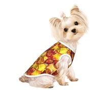 Mosytuky Autumn Mosaic Maple Leaves Print Dog Shirts Pet Clothes,Puppy Vest T-Shirt Sleeveless Costumes,Doggy Apparel Outfits for Small Extra Small Medium Dogs and Cats-(Large)