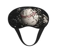 Mosytuky Baseball Breaking Glass Print Sleep Mask for Back and Side Sleeper for Sleeping,Zero Eye Pressure Night Blindfold Ultralight Travel Nap Eye Cover