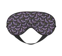 Mosytuky Bat Purple Print Sleep Eye Mask Blindfold with Elastic Strap Headband, Soft Eye Cover Eyeshade for Night Sleeping, Travel