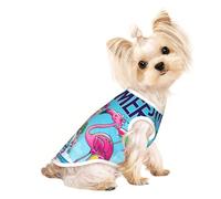 Mosytuky Beach Flamingo Trio Print Dog Shirts Pet Clothes,Puppy Vest T-Shirt Sleeveless Costumes,Doggy Apparel Outfits for Small Extra Small Medium Dogs and Cats-(Large)