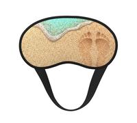 Mosytuky Beach Footprint Print Sleep Mask for Back and Side Sleeper for Sleeping,Zero Eye Pressure Night Blindfold Ultralight Travel Nap Eye Cover
