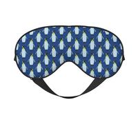 Mosytuky Beautiful King Penguin Pattern Print Sleep Eye Mask Blindfold with Elastic Strap Headband, Soft Eye Cover Eyeshade for Night Sleeping, Travel