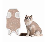 Mosytuky Beige Sparkling Glitter Print Dog Surgery Recovery Suit After Spay, Highly-Stretchy Dog Onesie,Dog Onesie Protect Surgical Wound-X-Large