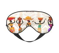 Mosytuky Black African Woman Print Sleep Eye Mask Blindfold with Elastic Strap Headband, Soft Eye Cover Eyeshade for Night Sleeping, Travel