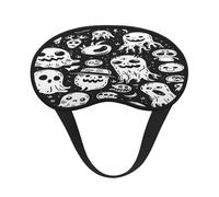 Mosytuky Black White Spooky Ghosts Print Sleep Mask for Back and Side Sleeper for Sleeping,Zero Eye Pressure Night Blindfold Ultralight Travel Nap Eye Cover