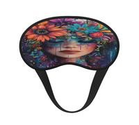 Mosytuky Bohemian Colorful Flower Woman Print Sleep Mask for Back and Side Sleeper for Sleeping,Zero Eye Pressure Night Blindfold Ultralight Travel Nap Eye Cover