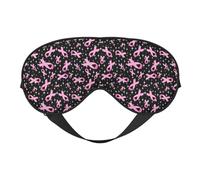 Mosytuky Breast Cancer Awareness (2) Print Sleep Eye Mask Blindfold with Elastic Strap Headband, Soft Eye Cover Eyeshade for Night Sleeping, Travel
