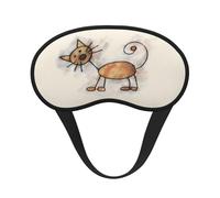 Mosytuky Brown Cat Cartoon Print Sleep Mask for Back and Side Sleeper for Sleeping,Zero Eye Pressure Night Blindfold Ultralight Travel Nap Eye Cover