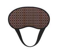 Mosytuky Brown Gold Grid Print Sleep Mask for Back and Side Sleeper for Sleeping,Zero Eye Pressure Night Blindfold Ultralight Travel Nap Eye Cover