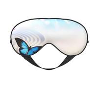 Mosytuky Butterfly in Blossoms Zen Print Sleep Eye Mask Blindfold with Elastic Strap Headband, Soft Eye Cover Eyeshade for Night Sleeping, Travel