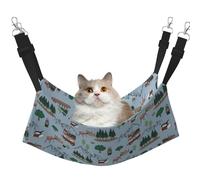 Mosytuky Camping Caravan Print Pet Hammock for Cage Reversible Cat Hanging Hammock Bed for Kitten Puppy Cats Small Dogs Rabbits Small Animals