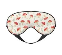 Mosytuky Cartoon Flat Mushrooms Print Sleep Eye Mask Blindfold With Elastic Strap Headband, Soft Eye Cover Eyeshade For Night Sleeping, Travel