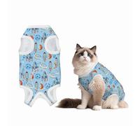 Mosytuky Cartoon Rocket with Space Print Dog Surgery Recovery Suit After Spay, Highly-Stretchy Dog Onesie,Dog Onesie Protect Surgical Wound-X-Large