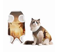 Mosytuky Castle Cool Fire Dragon Print Dog Surgery Recovery Suit After Spay, Highly-Stretchy Dog Onesie,Dog Onesie Protect Surgical Wound-Small