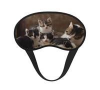 Mosytuky Cat Family Print Sleep Mask for Back and Side Sleeper for Sleeping,Zero Eye Pressure Night Blindfold Ultralight Travel Nap Eye Cover