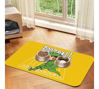 Mosytuky Cat Food Mat for Pet Dog Food Mat,Cat Mat for Food and Water,Non-Slip Absorbent-T-Rex Playing Football