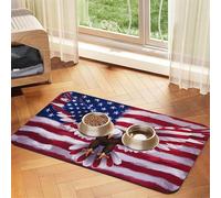 Mosytuky Cat Food Mat for Pet Dog Food Mat,Cat Mat for Food and Water,Non-Slip Absorbent-USA Eagle with Spread Wings