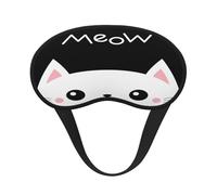 Mosytuky Cat Meow Print Sleep Mask for Back and Side Sleeper for Sleeping,Zero Eye Pressure Night Blindfold Ultralight Travel Nap Eye Cover