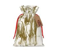 Mosytuky Cattle Drive By Two Cowboys Print Christmas Burlap Gift Bags With Drawstring Christmas Gift Bags Claus Sack Holiday Bags For Candy Treat Goodie Wrapping Xmas Party Supplies-Medium