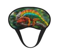 Mosytuky Chameleon Print Sleep Mask for Back and Side Sleeper for Sleeping,Zero Eye Pressure Night Blindfold Ultralight Travel Nap Eye Cover