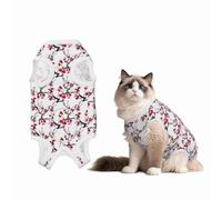 Mosytuky Cherry Blossoms Print Dog Surgery Recovery Suit After Spay, Highly-Stretchy Dog Onesie,Dog Onesie Protect Surgical Wound-X-Large