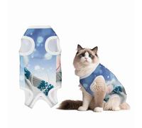 Mosytuky Christmas Snowman in The Snow Print Dog Surgery Recovery Suit After Spay, Highly-Stretchy Dog Onesie,Dog Onesie Protect Surgical Wound-X-Large