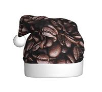 Mosytuky Coffee Bean Santa Hat- Christmas Thicken Comfort Velvet Hat For Kid Adult Children Men Women For Christmas New Year Festive Holiday Party