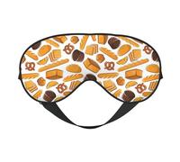 Mosytuky Coffee Bun Hot Dog Print Sleep Eye Mask Blindfold with Elastic Strap Headband, Soft Eye Cover Eyeshade for Night Sleeping, Travel