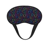 Mosytuky Colored Hearts Print Sleep Mask for Back and Side Sleeper for Sleeping,Zero Eye Pressure Night Blindfold Ultralight Travel Nap Eye Cover