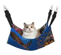 Mosytuky Colorful Coral Reef Print Pet Hammock for Cage Reversible Cat Hanging Hammock Bed for Kitten Puppy Cats Small Dogs Rabbits Small Animals